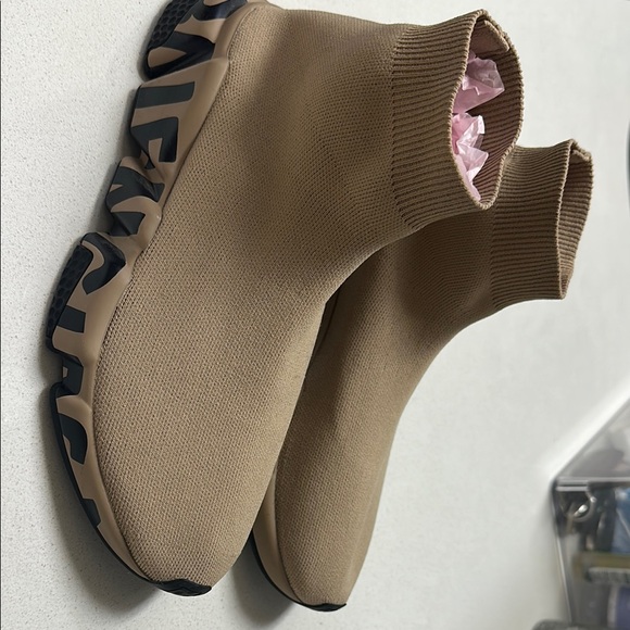 Balenciaga Shoes - Balenciaga Women's Tan Sock Sneakers